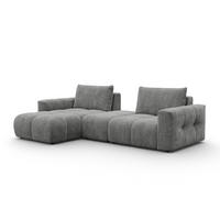 ECKSOFA VERONA 4-Sitzer LINKS, Grau - Schwarz/Grau, Holz/Textil (282/173cm) - Courtois Laville