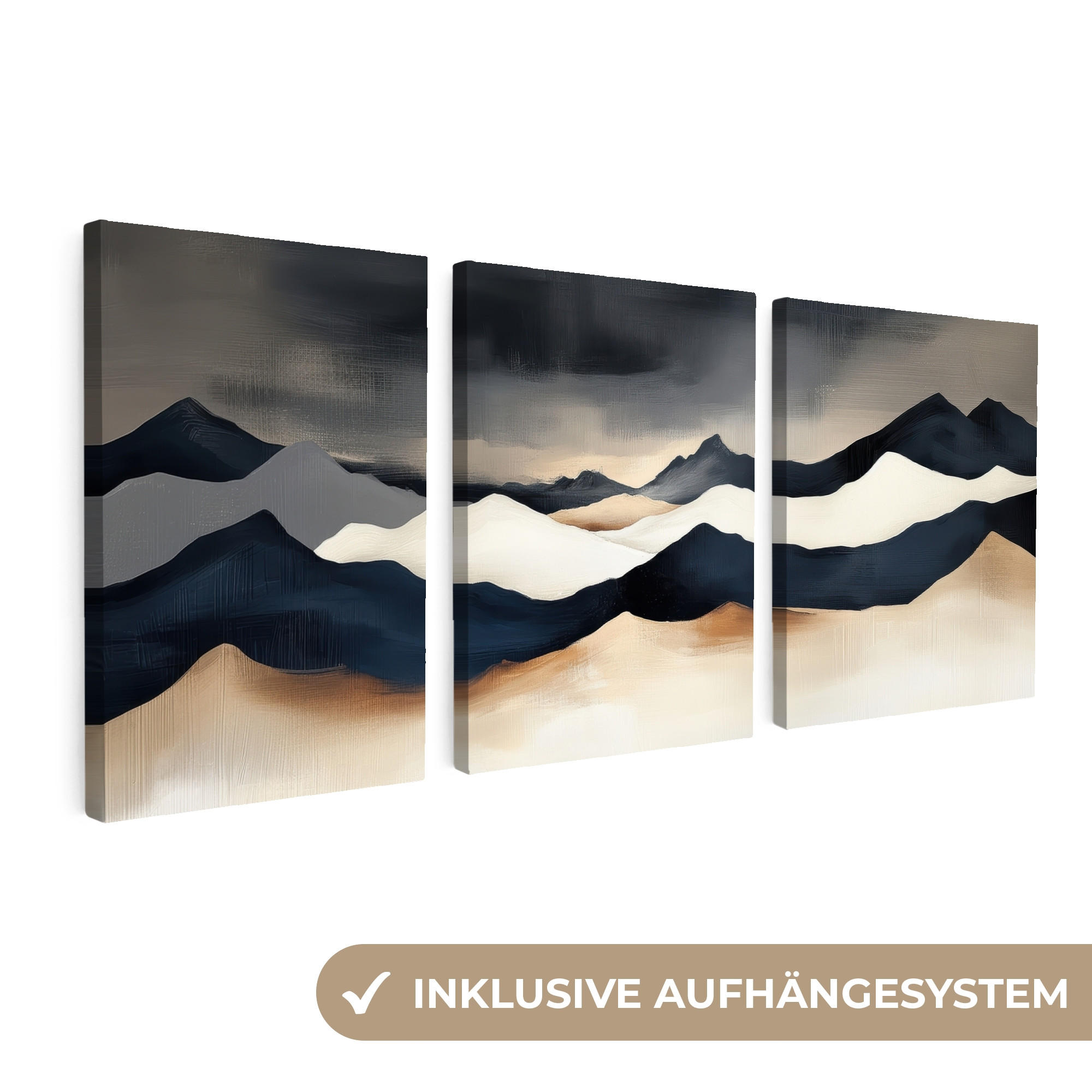 MuchoWow Leinwandbild Dunkelblau 180x80 cm