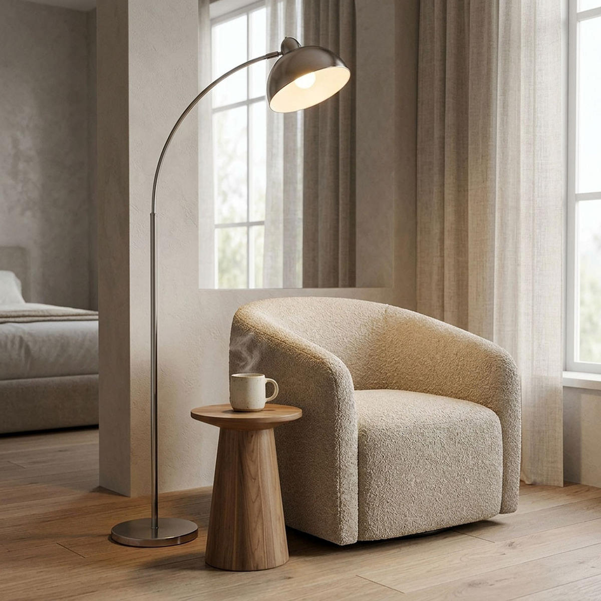 LED STEHLEUCHTE ANITA Silber matt - Silberfarben, Metall (50/23/155cm) - Globo Lighting