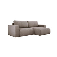 ECKSOFA Carl L-förmig Schlaffunktion und Bettkasten weicher Cordstoff flexibel stellbar lose Rückenkissen freistehend RECHTS 247x143x83cm Cappuccino - Cappuccino, Holz/Textil (247/143cm) - DomoHome