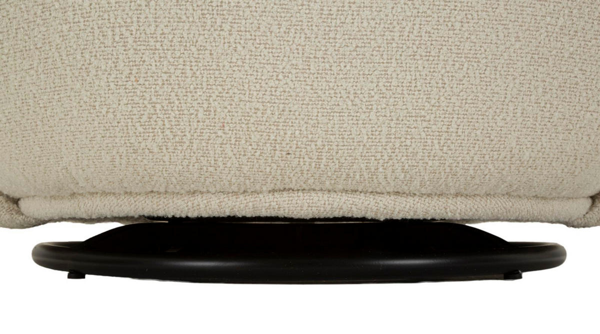 SESSEL Torino Swivel, cremefarben, Polyester, Eisen und Sperrholz, 70 x 72 x 75 cm - Creme, Holzwerkstoff/Kunststoff (70/75/72cm) - Mauro Ferretti