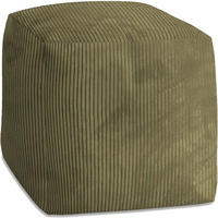 SITZSACK CUBE Dark Olive - Olivgrün, Textil (60/60/60cm) - Dreamroots