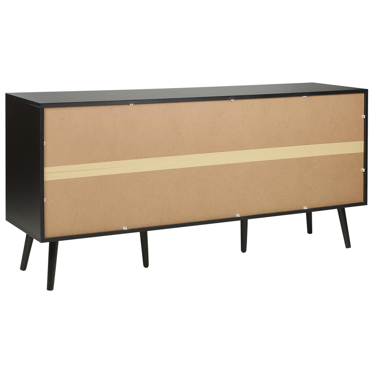 SIDEBOARD Schwarz Opoco - Beige/Schwarz, Holzwerkstoff (150/71/40cm) - Beliani
