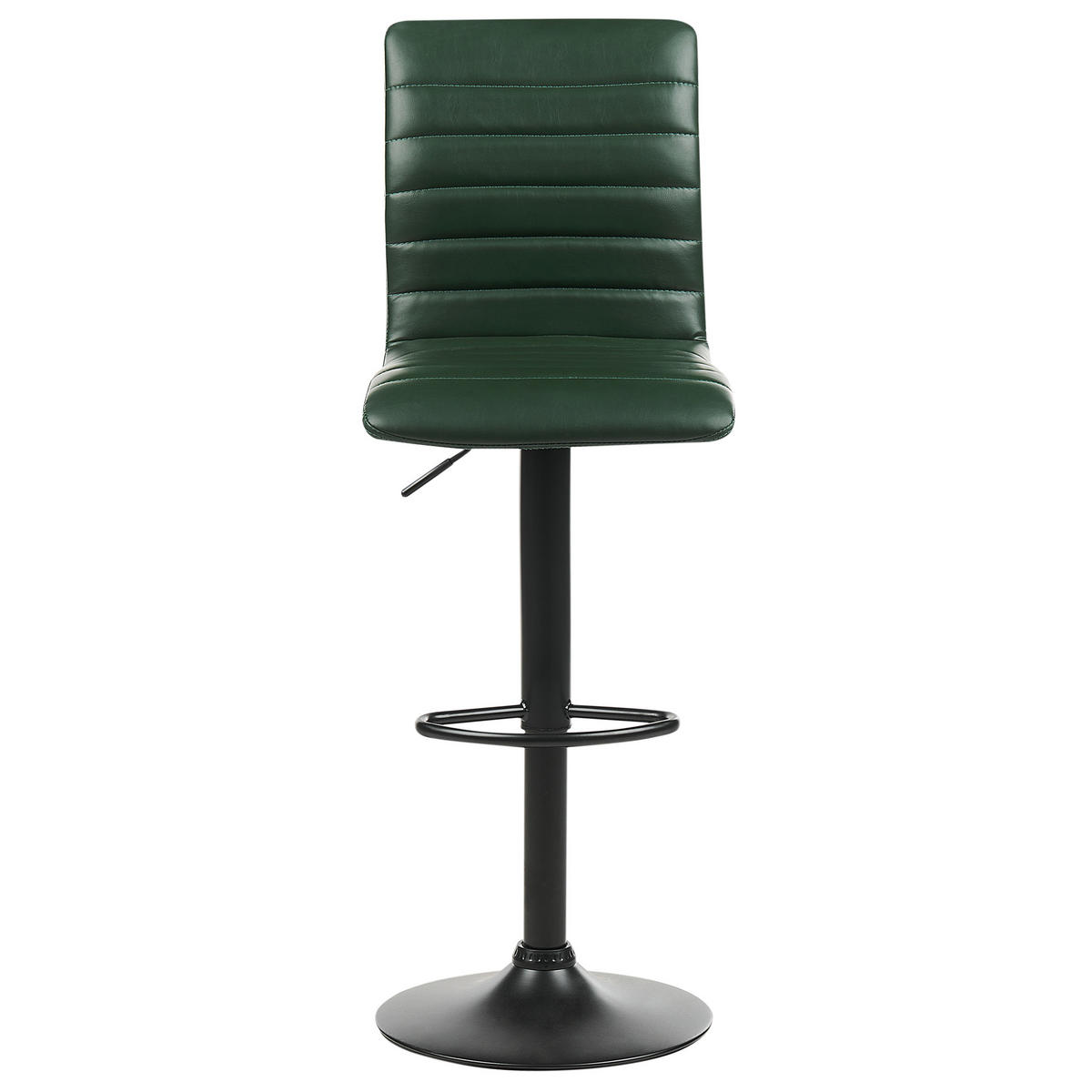 BARHOCKER 2er-Set Kunstleder dunkelgrün/schwarz höhenverstellbar Lucerne - Schwarz/Grün, Kunststoff (39/49cm) - Beliani