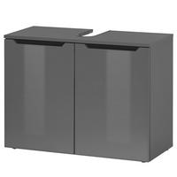 WASCHBECKENUNTERSCHRANK - Anthrazit, Holzwerkstoff (80/62/35cm) - home24