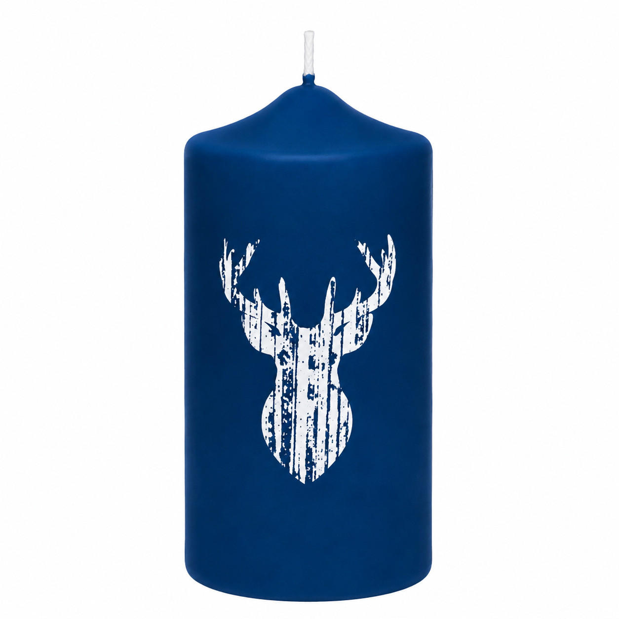 ADVENTSKERZEN Cervos in Samtlook Midnight Blue 15 x 7 cm, 4er Set - Blau, Paraffin (7/15/15cm) - Kopschitz Kerzen