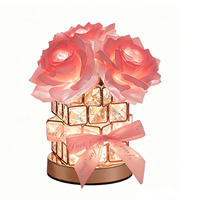 TISCHLEUCHTE Kristall Rose 3 Farben - Dunkelrosa, Glas (17/29/19cm) - Weltevree