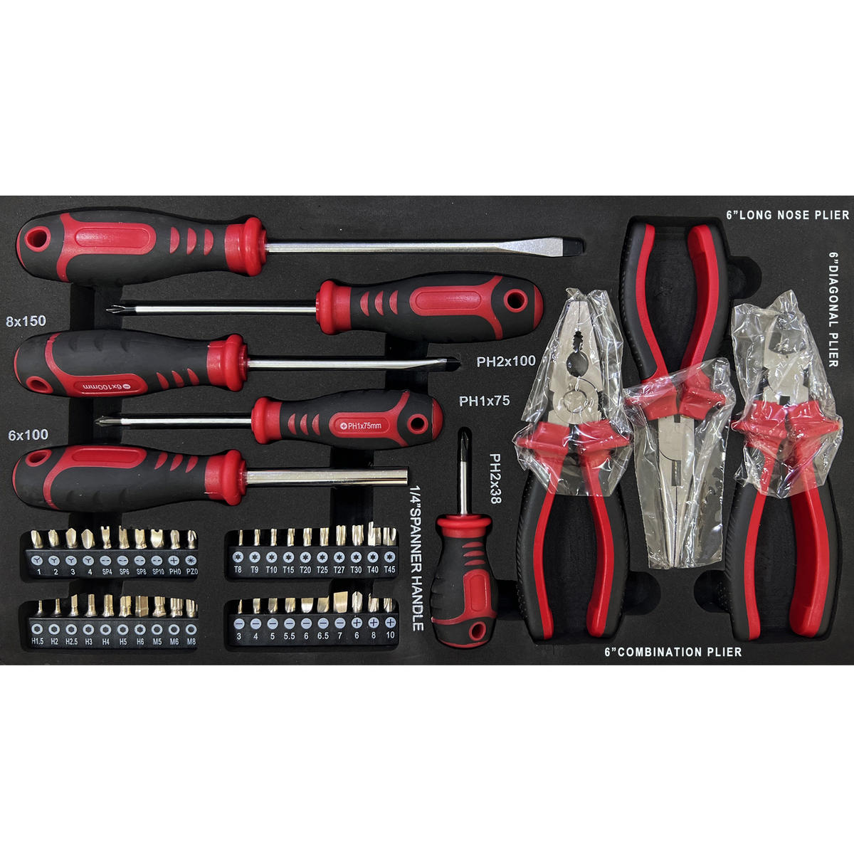 WERKZEUGKOFFER 20 Zoll Stahl, 3 Schubladen, Metallverschluss, Schwarz-Rot - Schwarz, Metall (27/35/50cm) - Novahome