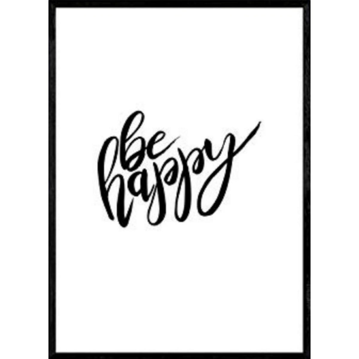 POSTER Be Happy A4 Rahmenlos - Klar, Papier (29.7/5/21cm) - Nacnic