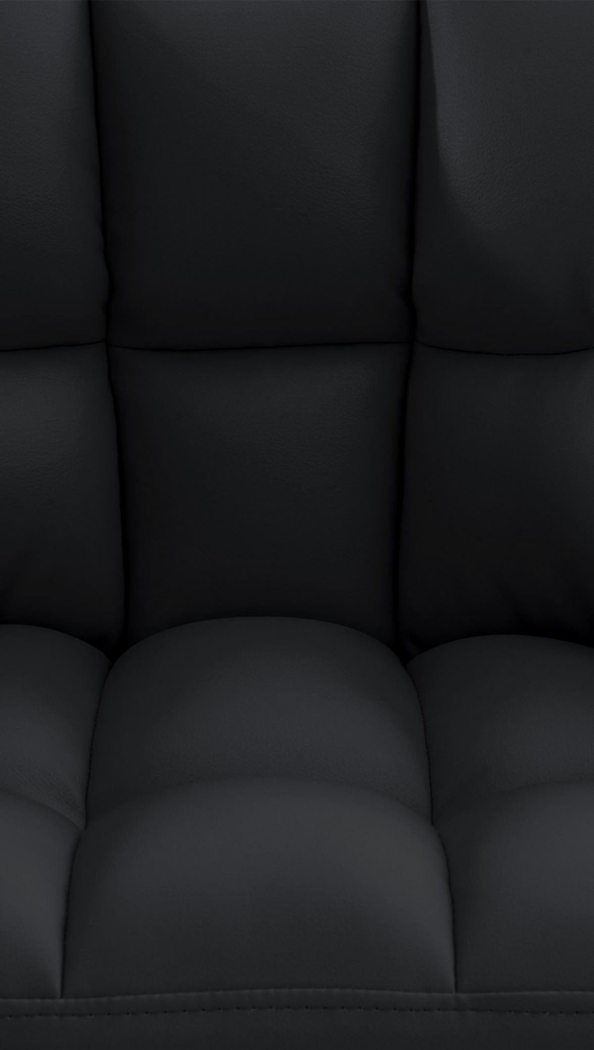 SESSEL Lederlook schwarz - Schwarz, Textil/Metall (64/75/48cm) - CLP