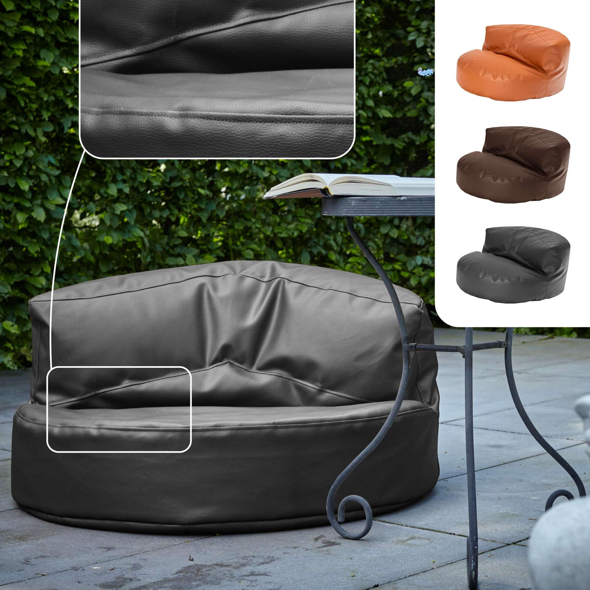INDOOR LOUNGE SITZSACK Sofa Kunstleder - Dunkelblau, Textil (90/50/50cm) - Green Bean
