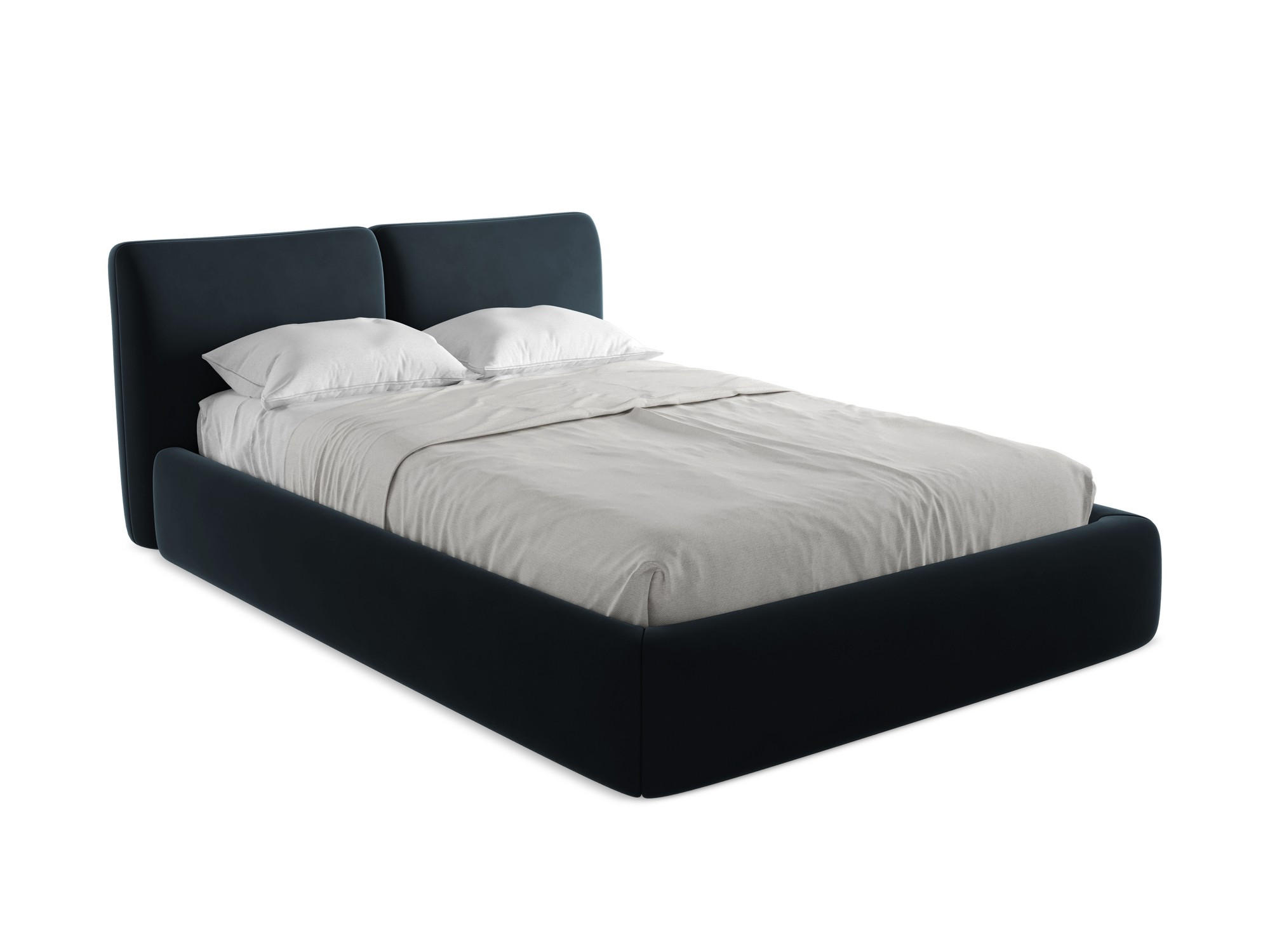 POLSTERBETT mit Bettkasten und Lattenrost 160x228 Blau - Blau/Schwarz, Kunststoff/Textil (140/200cm) - Makamii