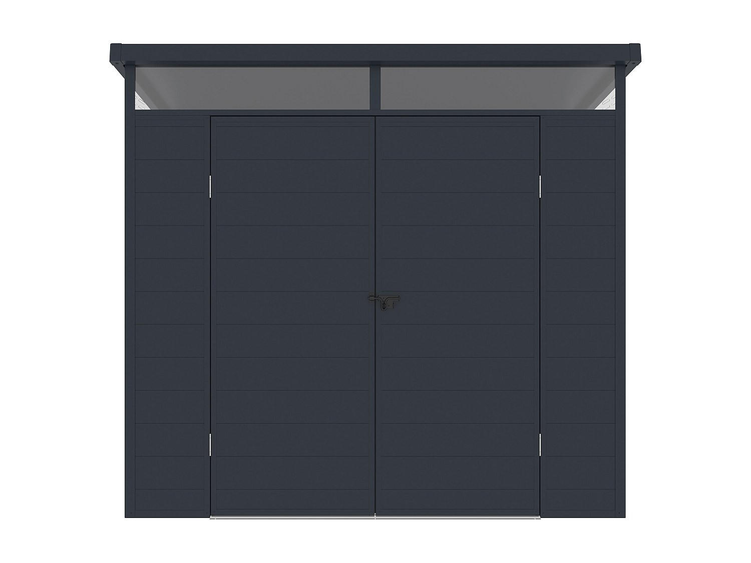 SCHREBERGARTENHAUS - 228 cm x 180 cm - Harz - Anthrazitgrau - MINARO - Anthrazit, Kunststoff (228/181/180cm) - Vente-Unique
