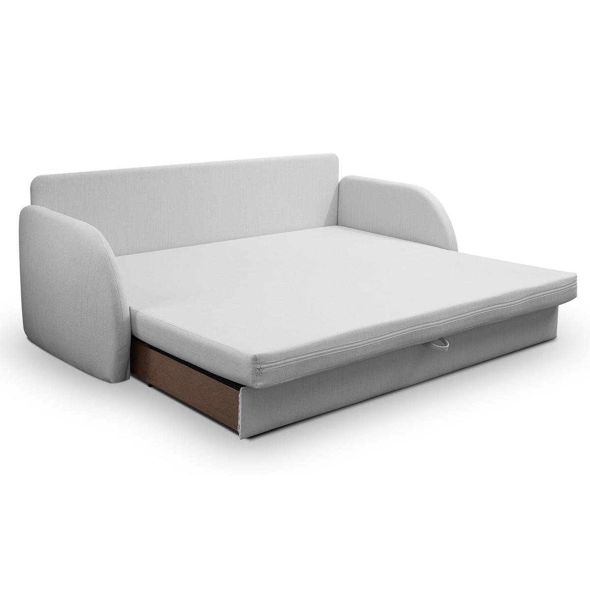 SCHLAFSOFA Diego hellgrau - Hellgrau/Schwarz, Kunststoff/Textil (221/90/91cm) - Selsey