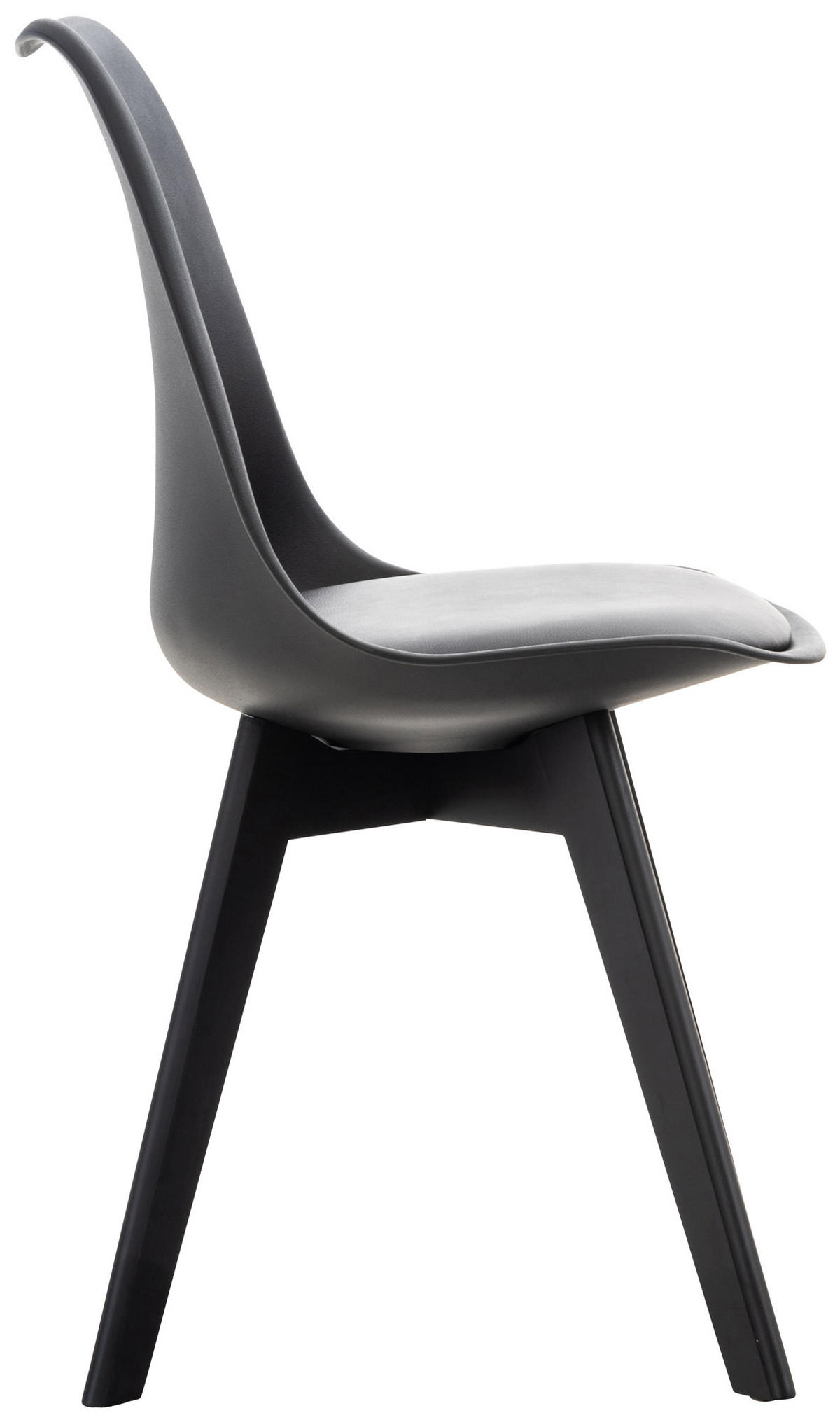 STUHL Kunststoff schwarz/schwarz - Eukalyptusholzfarben/Schwarz, Holz/Kunststoff (49/83/50cm) - CLP