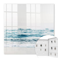 SCHLÜSSELBOX Weiß 30x30 cm – Türöffnung nach rechts - Meeresfrieden - Blau, Metall (30/30/5cm) - TULUP
