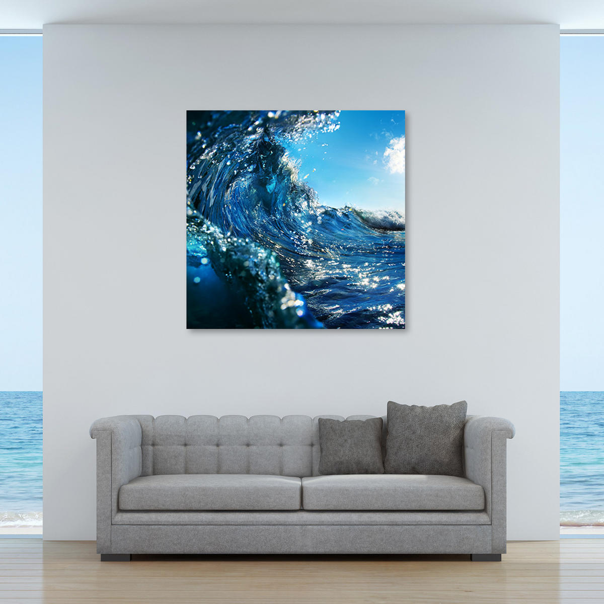 WANDBILD landschaften blau - Blau, Textil (40/40cm) - Feeby