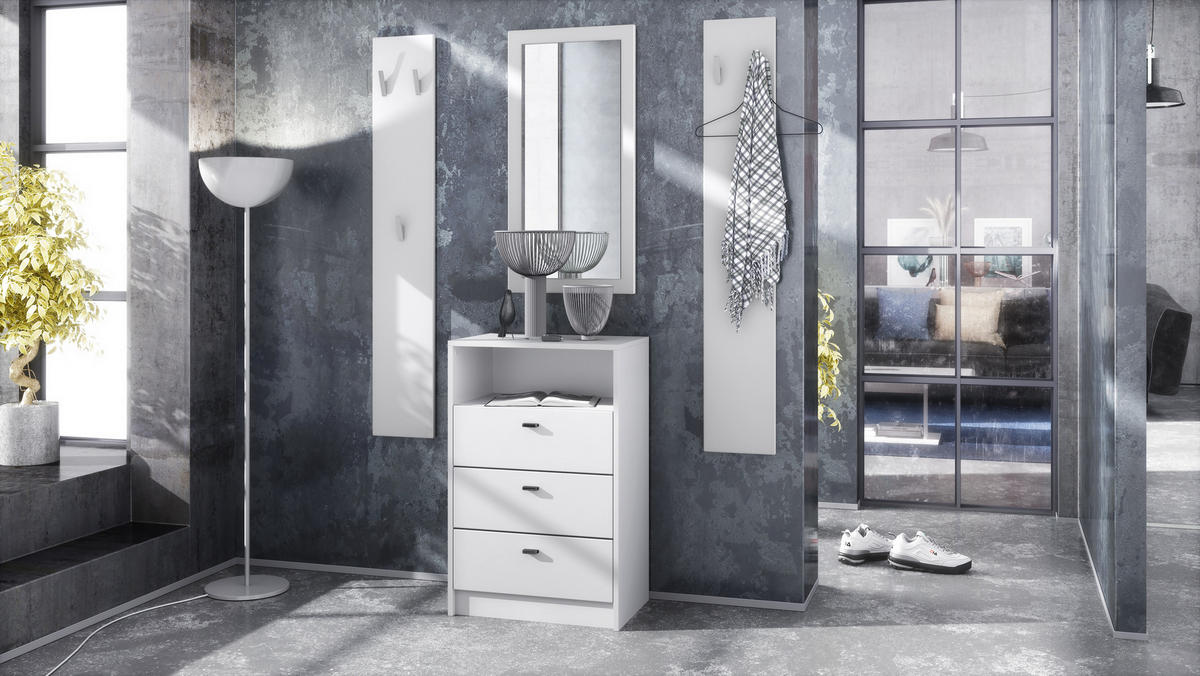 GARDEROBE Pino Weiß matt - Weiß, Holzwerkstoff (135/190/36cm) - Vladon