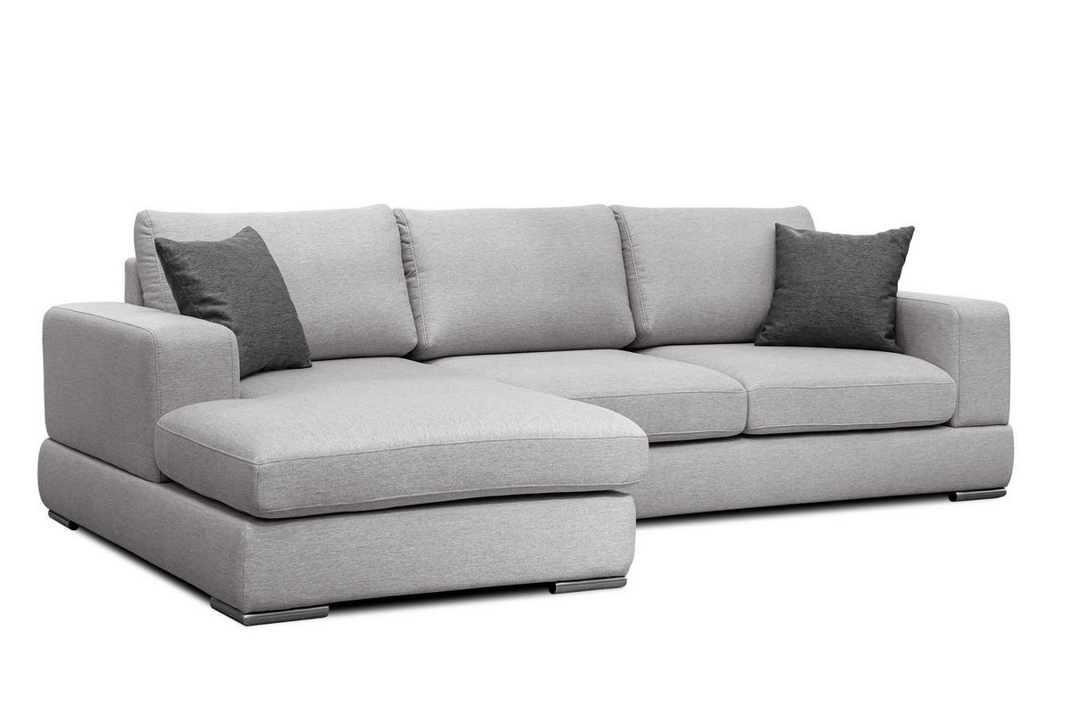 ECKSOFA OTTO 4-Sitzer, hellgrau - Hellgrau, Holzwerkstoff/Textil (159/279cm) - Courtois Laville