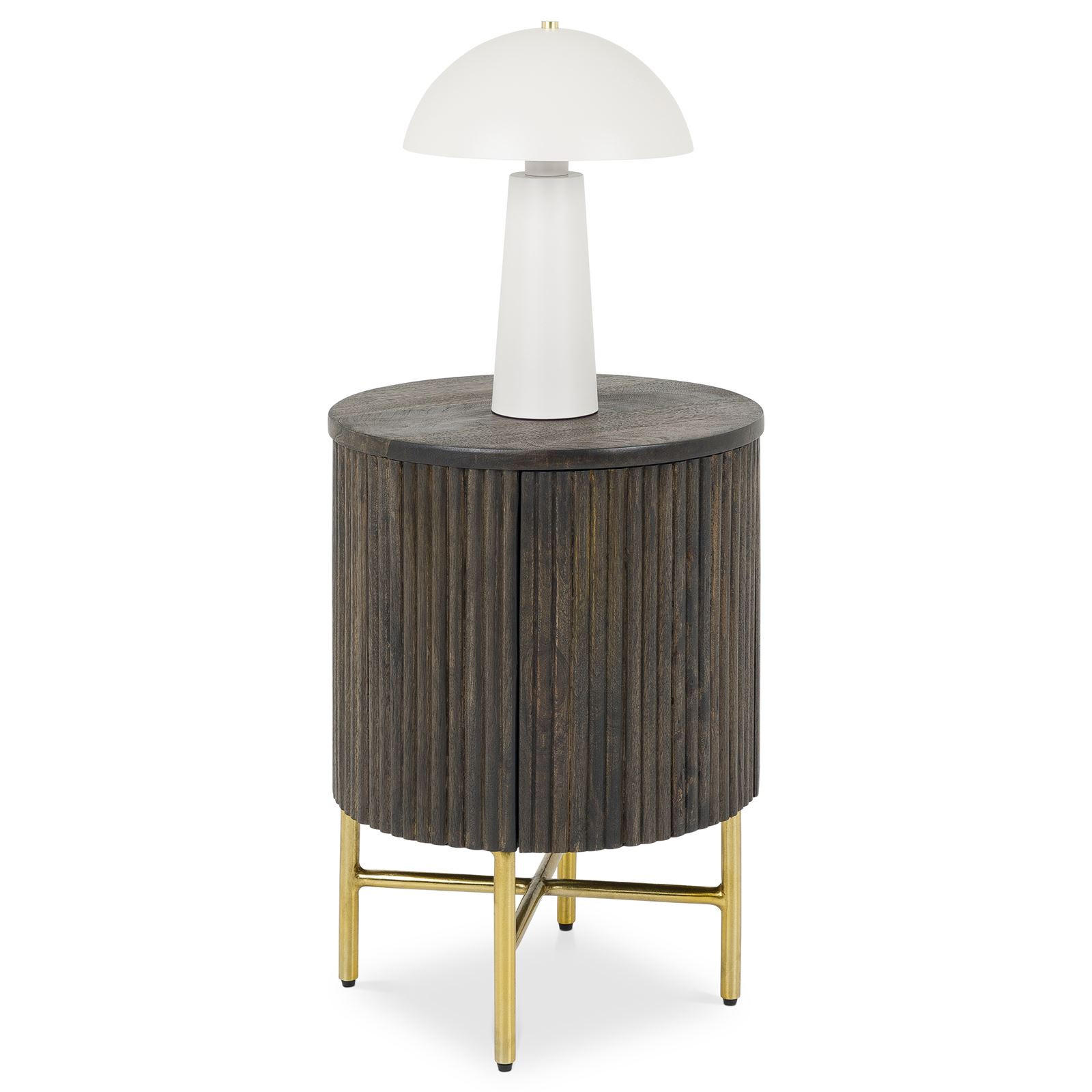 NACHTTISCH FLUTED braun - Braun, Metall (40/52/40cm) - IDIMEX