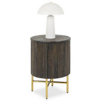 NACHTTISCH FLUTED braun - Braun, Metall (40/52/40cm) - IDIMEX
