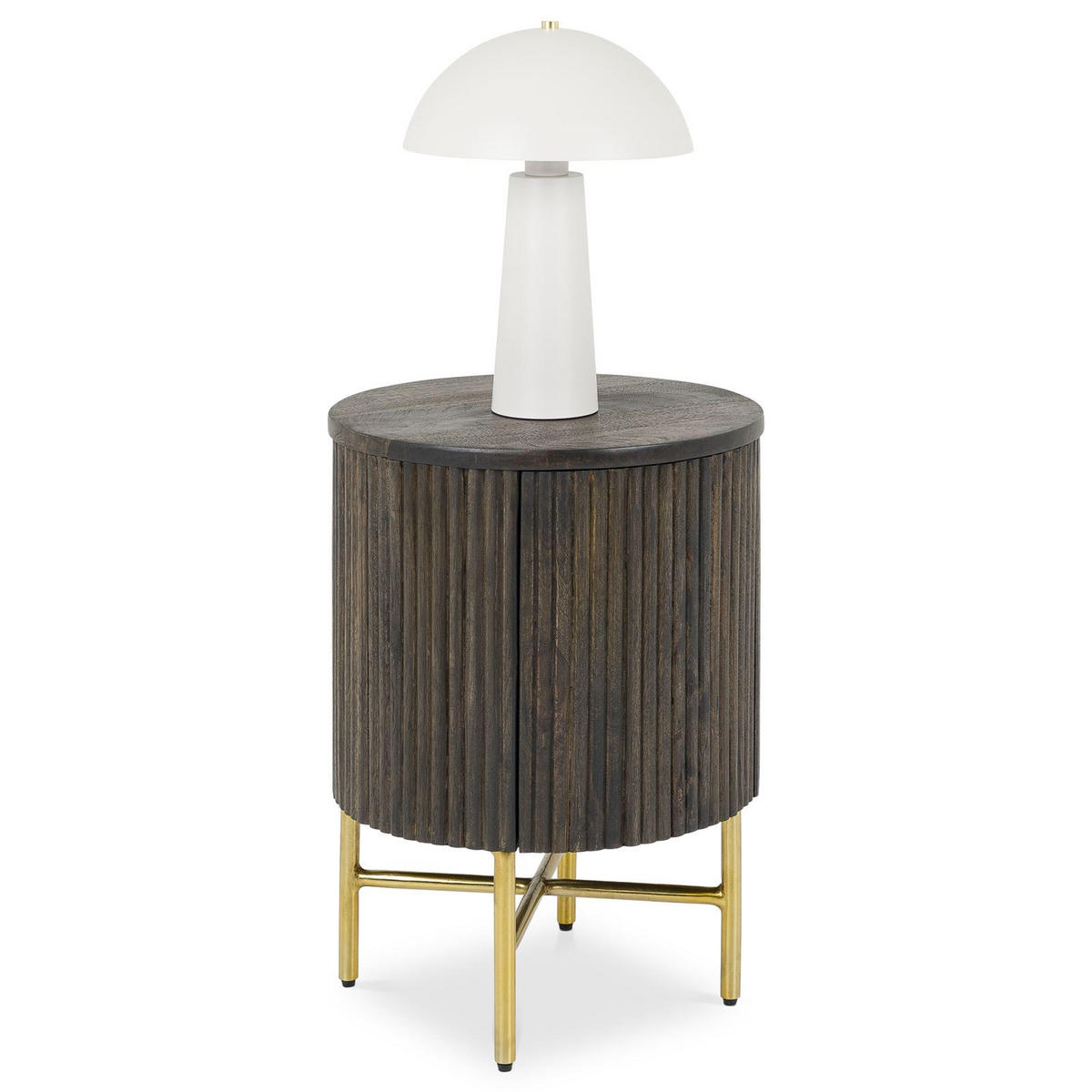 NACHTTISCH FLUTED braun - Braun, Metall (40/52/40cm) - IDIMEX