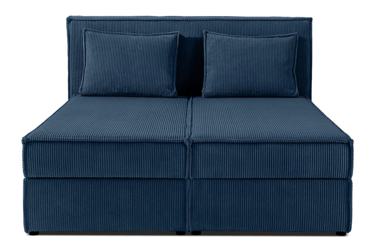 BOXSPRINGBETT ROTI mit Stauraum, marineblau - Schwarz/Dunkelblau, Holz/Holzwerkstoff (140/200cm) - KONSIMO®