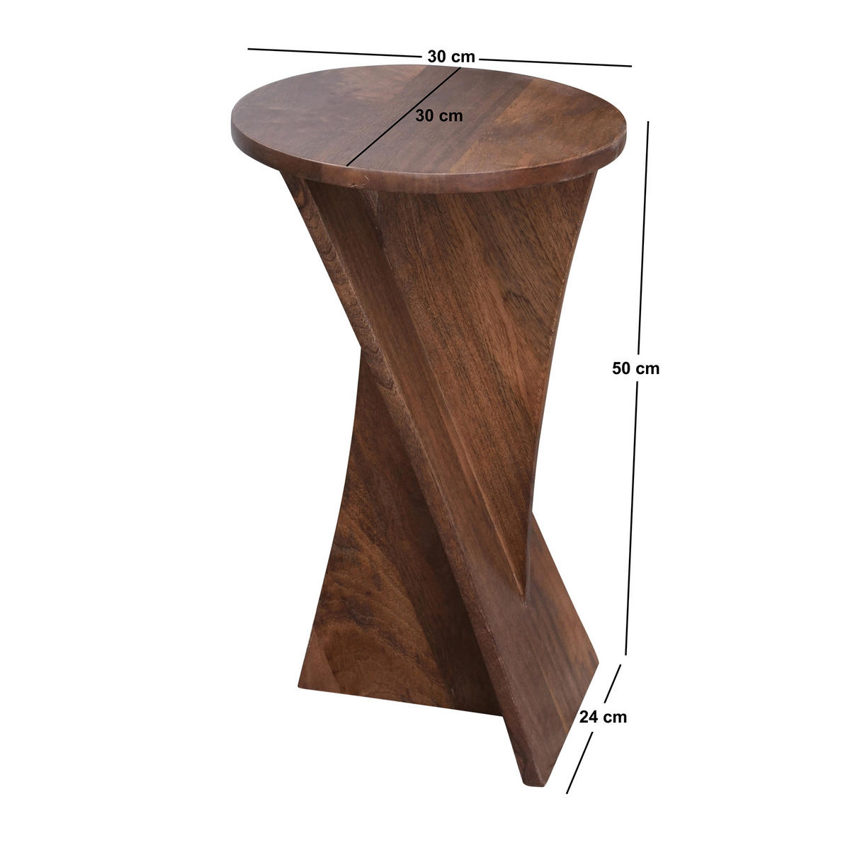 BEISTELLTISCH Braun 30 x 40 x 50 cm - Braun, Holz (40/30/50cm) - Nordlys