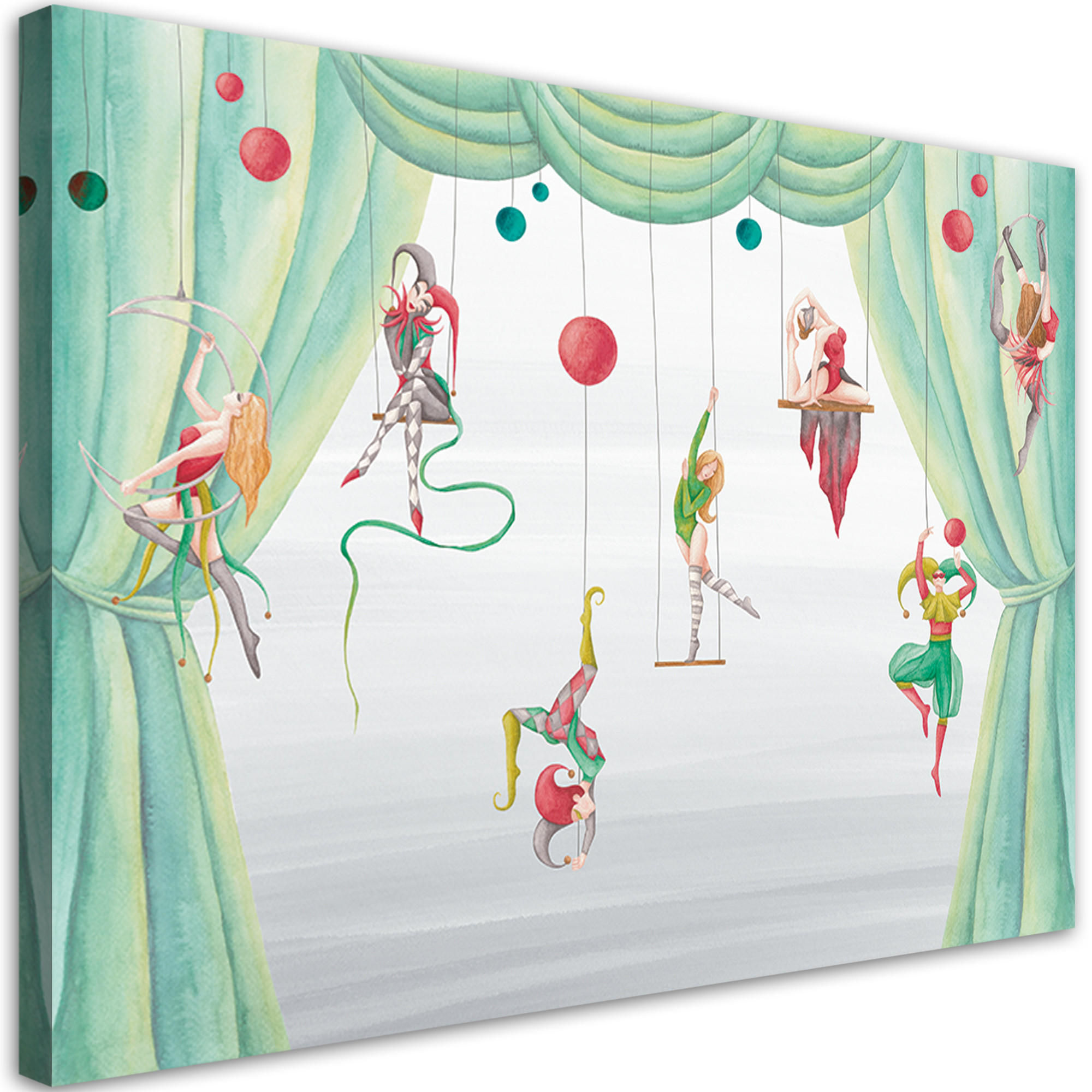 WANDBILD zirkusakrobat - Grau, Textil (60/40cm) - Feeby