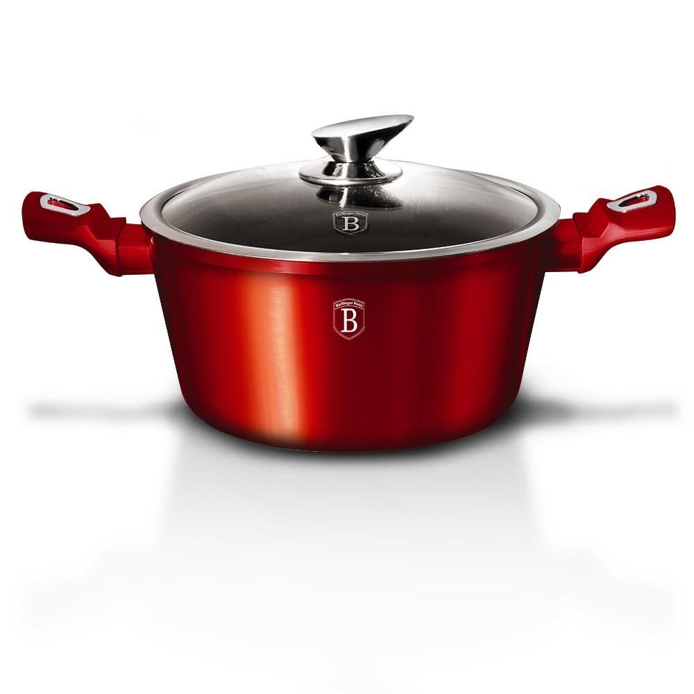 TOPF Rot 28/28/12.5 cm BH1258 - Rot, Metall (28cm) - Berlinger Haus