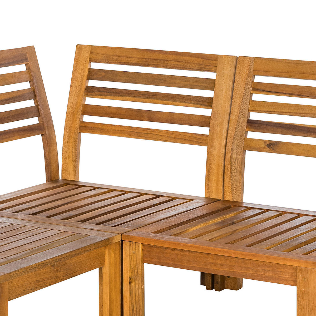 LOUNGESOFA - Webstoff / Akazie massiv - 4-teilig - Anthrazit, Holz/Textil - home24