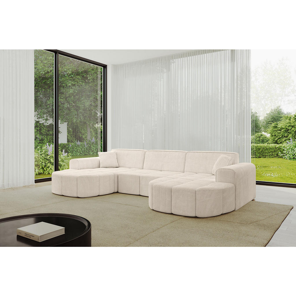 Thumbnail - Altdecor Wohnlandschaft, Beige, Textil, 3-Sitzer, U-Form, 315x79x173 cm, Wohnzimmer, Sofas & Couches, Wohnlandschaften, ...