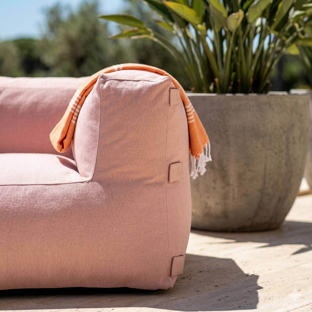 ECKSESSEL, Puderrosa - Pink, Textil (85/65/85cm) - Oviala