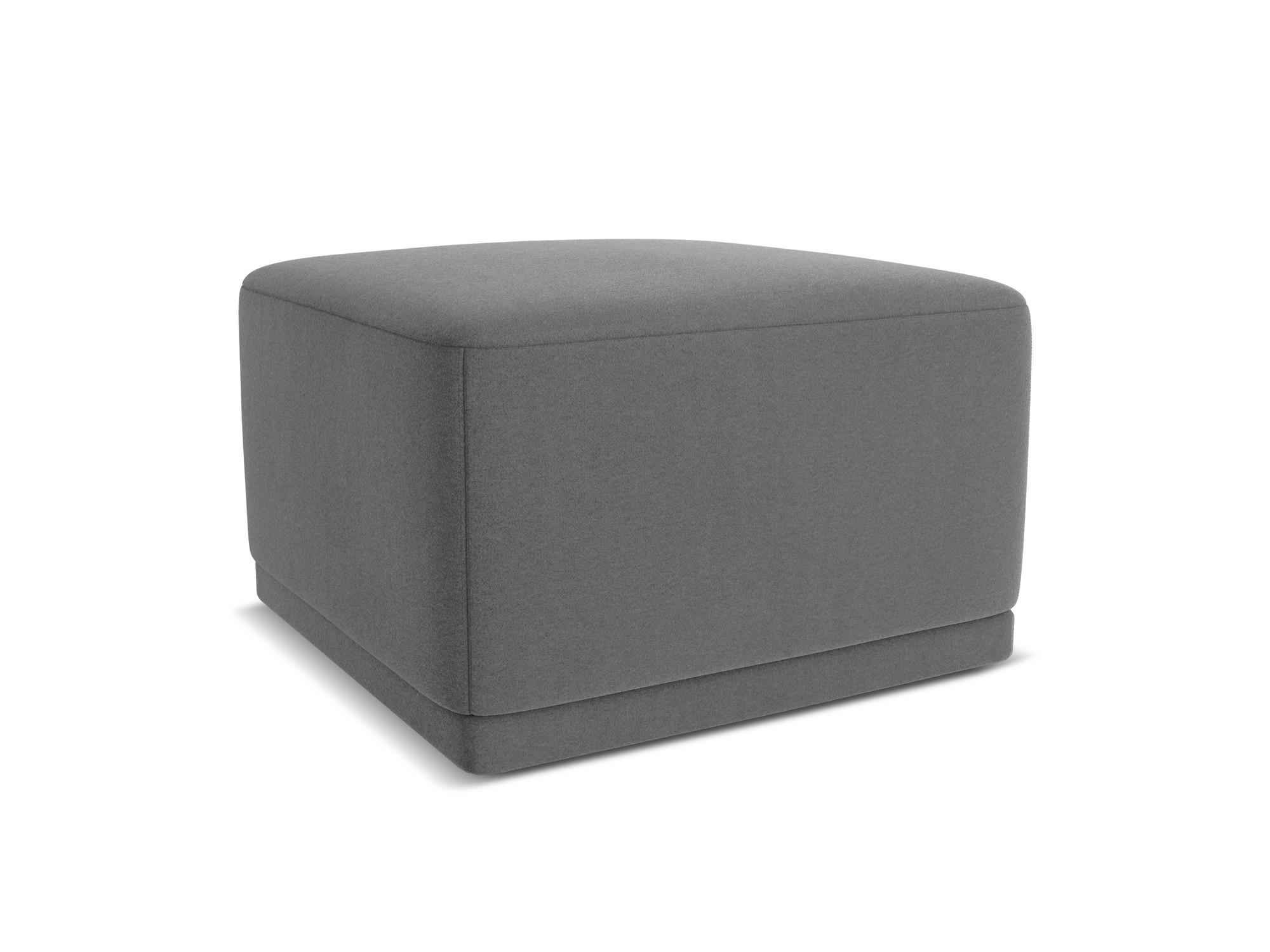 POUF Samt Stoff Grau - Schwarz/Grau, Kunststoff/Textil (65/40/65cm) - Makamii