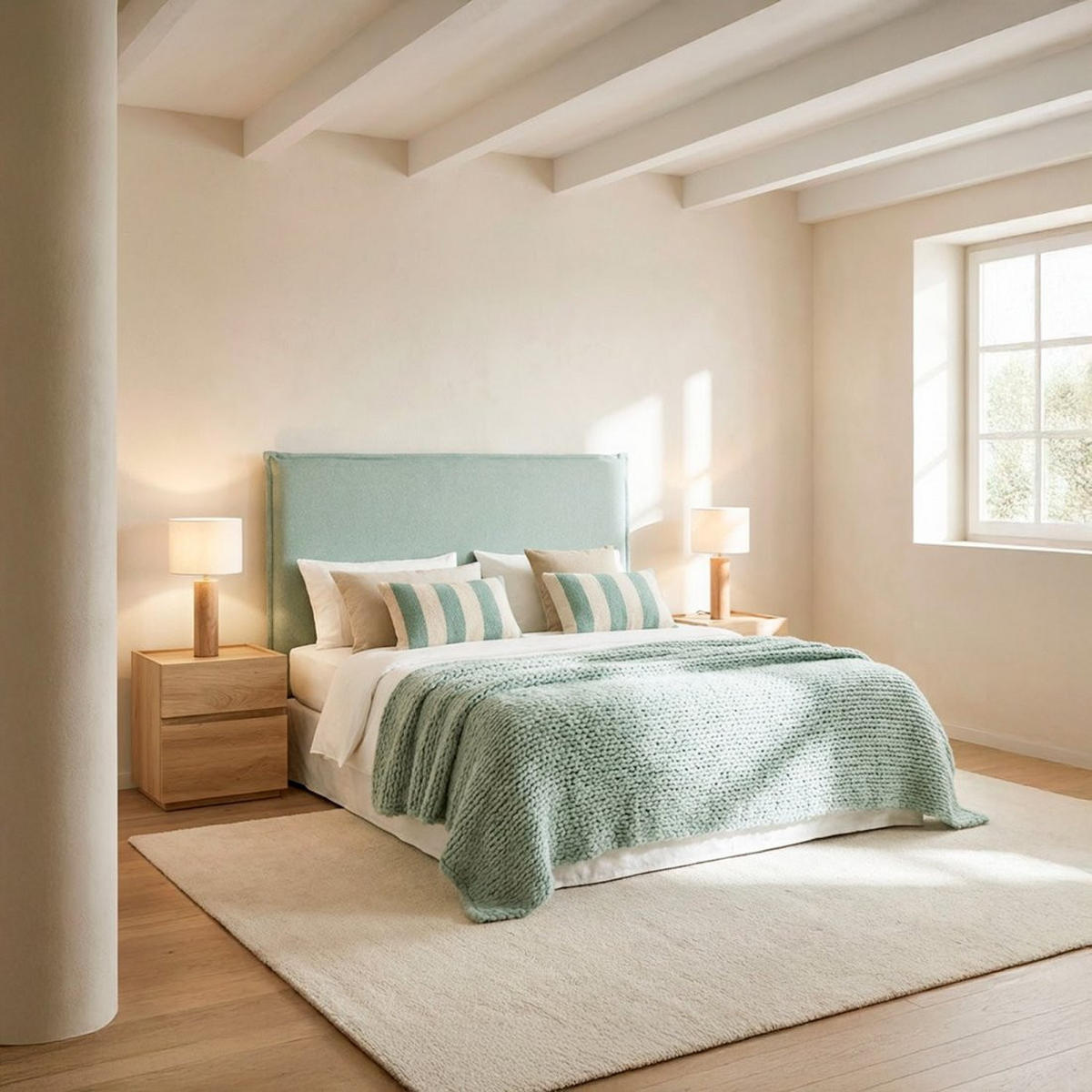 KOPFTEIL DOPPELTES Louise Grün 170 cm x 105 cm - Grün, Textil (170/6cm) - Klast Home