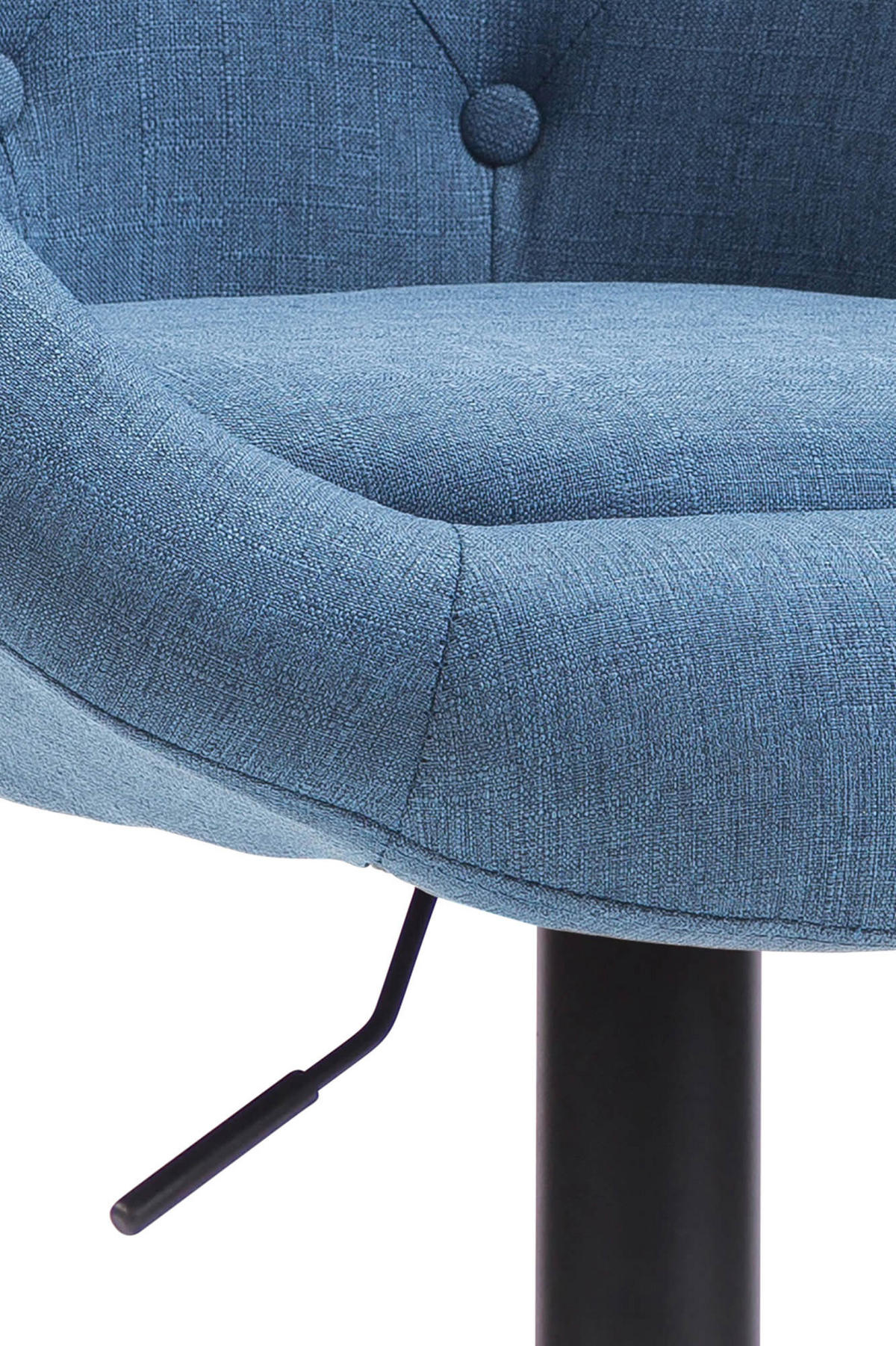 BARHOCKER Stoff blau - Blau/Schwarz, Textil/Metall (65/107/57cm) - CLP