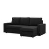 ECKSOFA MIT SCHLAFFUNKTION NEO, Schwarz - Schwarz, Textil (231/140cm) - Mebligo