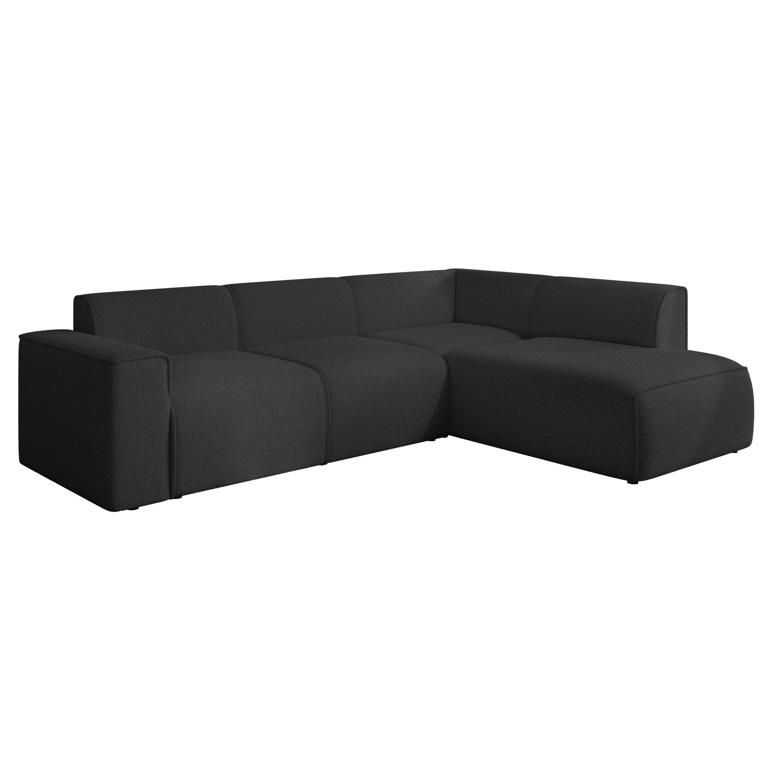 ECKSOFA ZAVO Feiner Mischstoff in Anthrazit - Anthrazit, Holzwerkstoff/Kunststoff (310/218cm) - Idohome