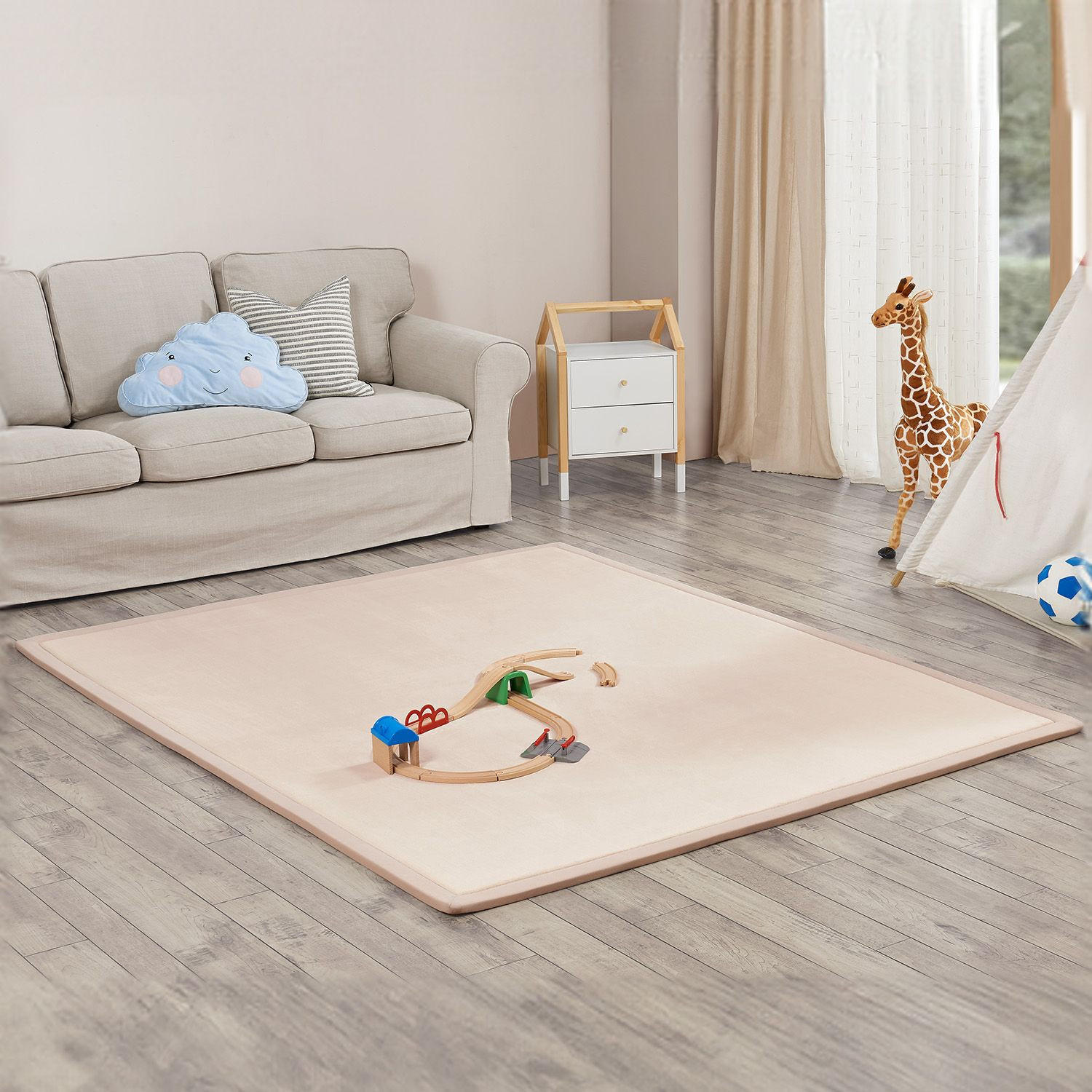 SPIELMATTE Maila beige 220 x 180 cm - Beige, Textil (180/2/220cm) - Juskys