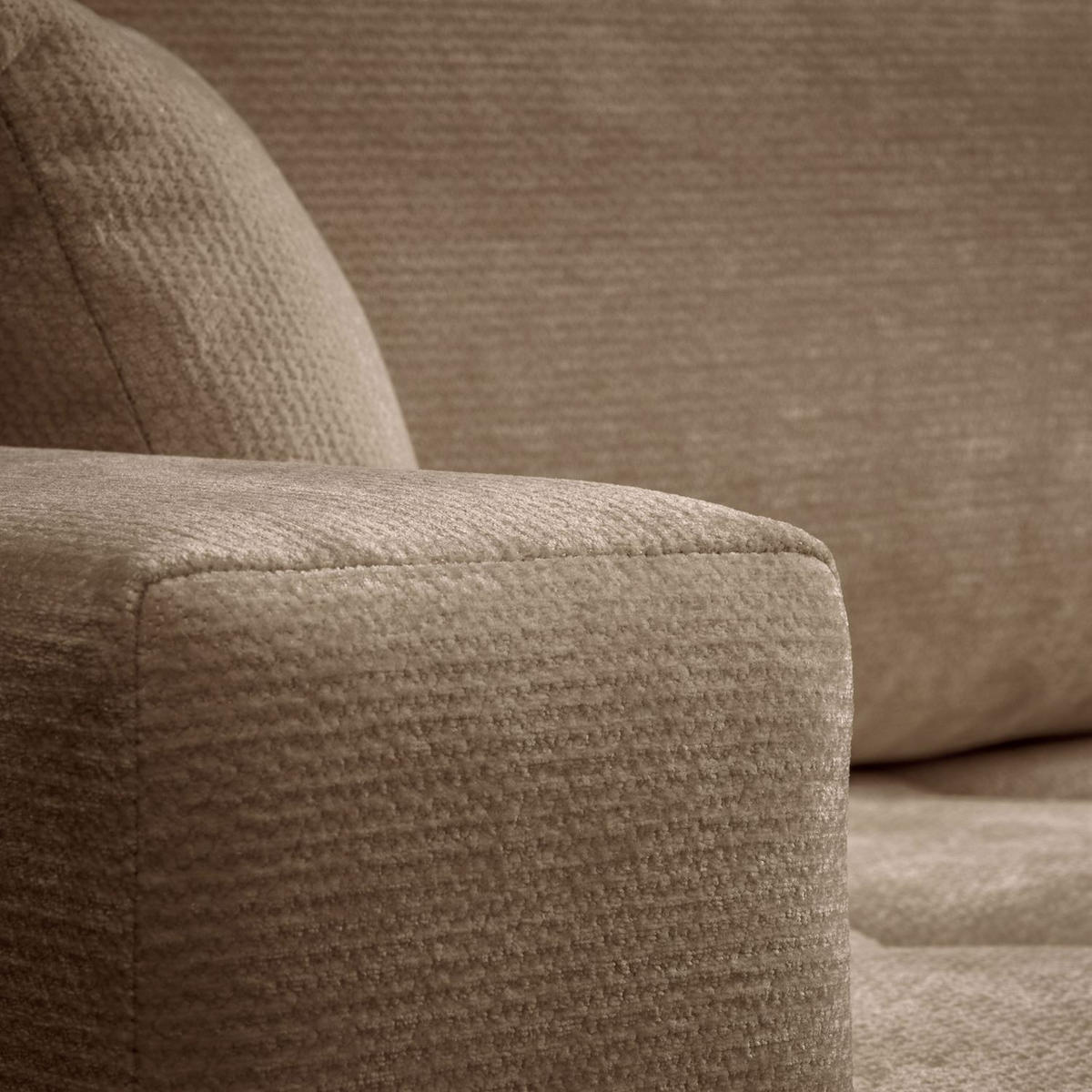 Ecksofa CLOUD II L mit Schlaffunktion, Vibe 19 - Hellbraun, Textil (247/152cm) - Lookway