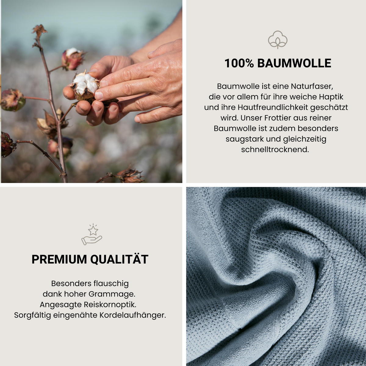 DUSCHTUCHSET Turin - 2-teilig - 70 x 140 cm - Hellblau - Hellblau, Textil (70/140cm) - SCHIESSER