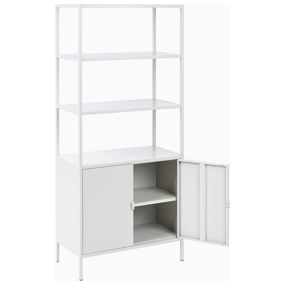BÜROSCHRANK Metall Hellgrau Kauri - Hellgrau/Grau, Metall (80/180/40cm) - Beliani
