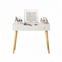SCHMINKTISCH klappbar 2 in 1 MDF 2 Schubladen Weiß - Weiß, Metall (40/116.3/100cm) - Rattantree