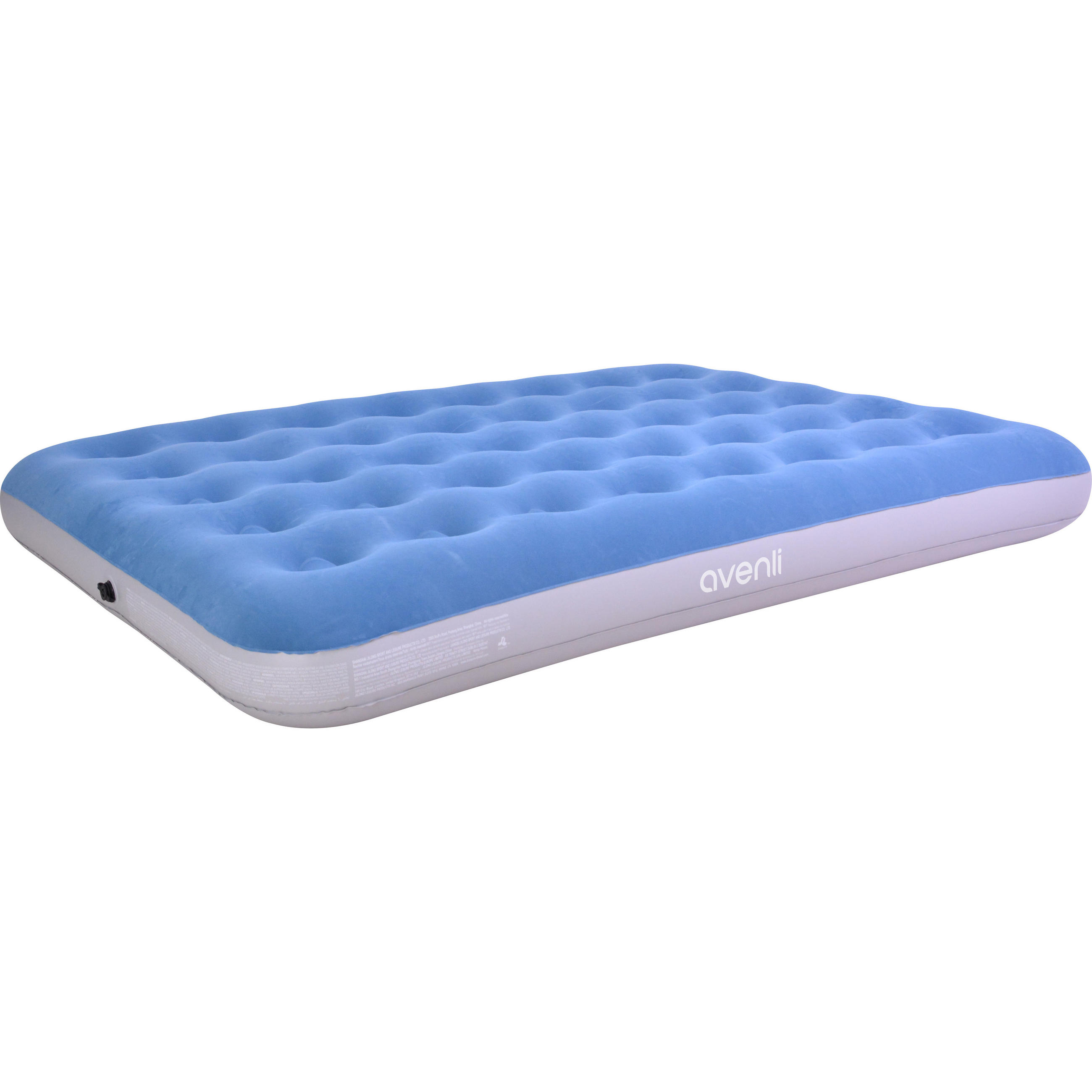 LUFTBETT Luftmatratze Camping 2 Personen 191x137x22cm blau aufblasbar ohne Pumpe - Blau, Kunststoff (137/191cm) - Avenli