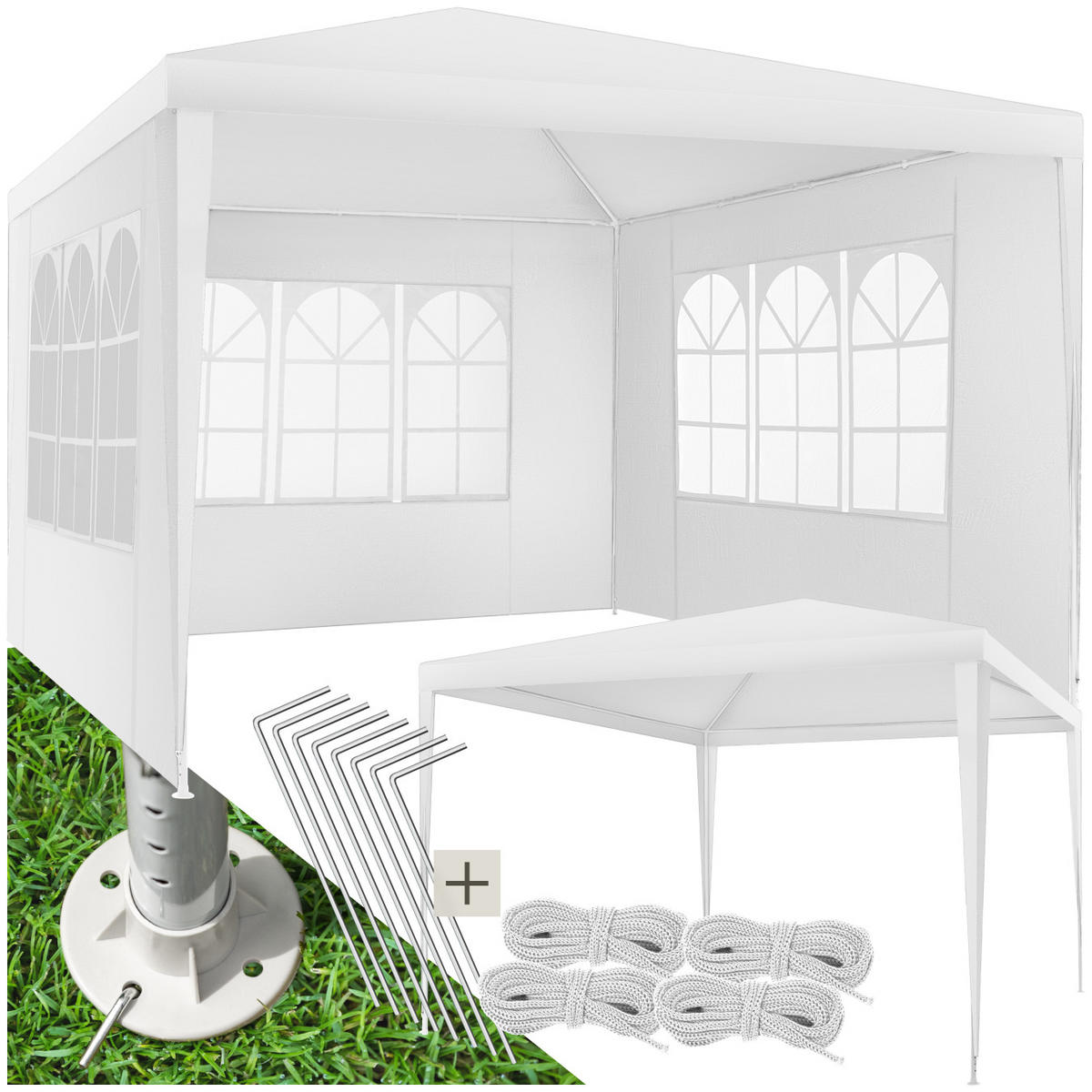 PAVILLON Barinas,wasserdicht,weiß - Weiß, Kunststoff (300/250/300cm) - tectake