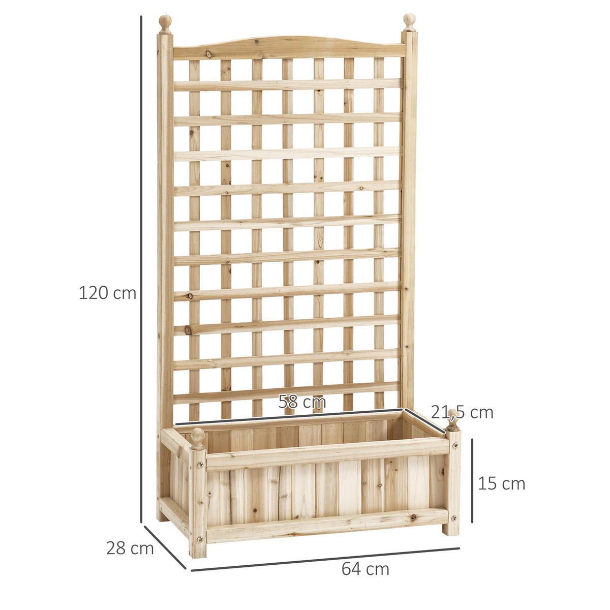 HOCHBEET, Tannenholz, Naturholz - Naturfarben, Holz (28/120/64cm) - Outsunny