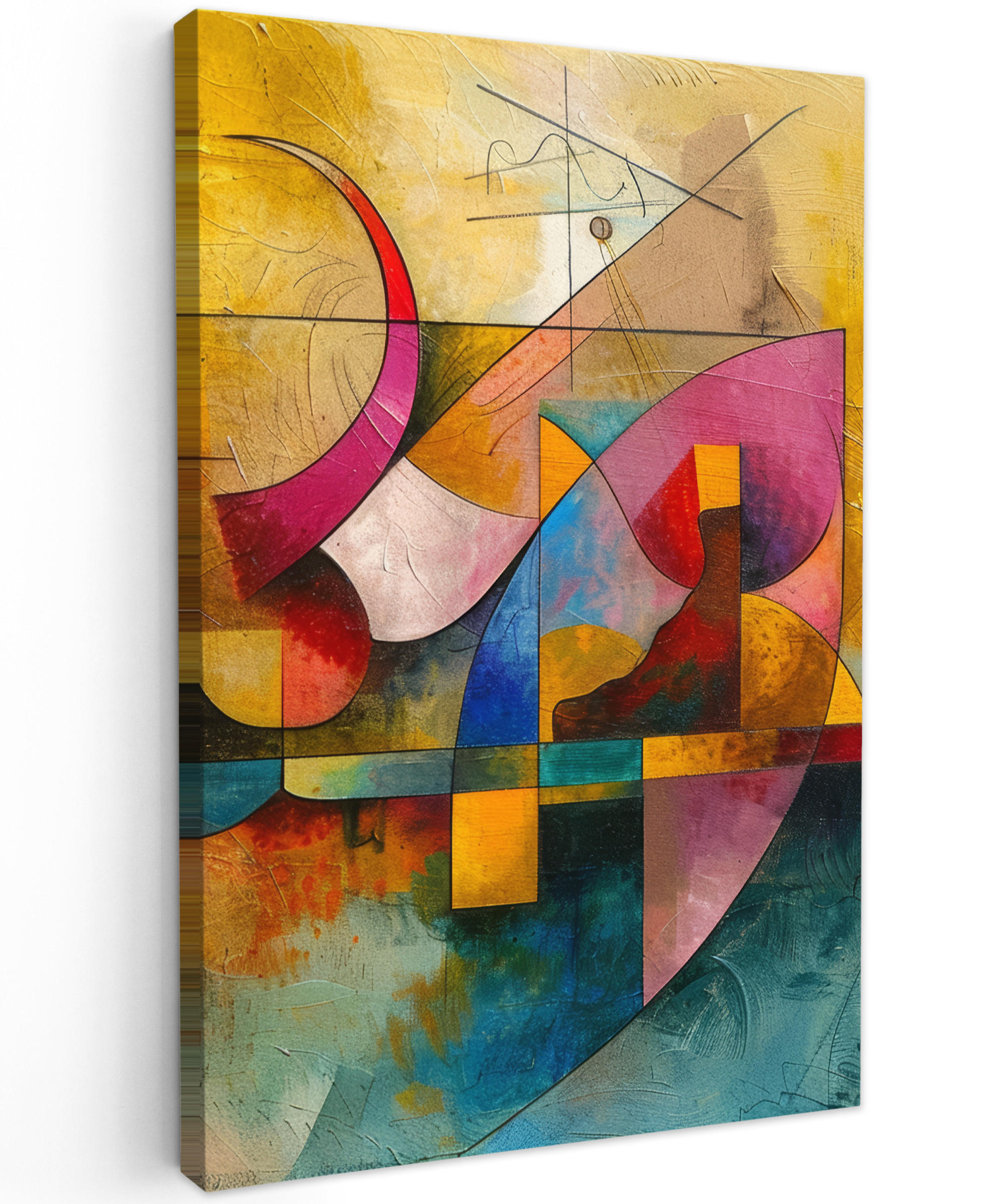 LEINWANDBILD Kunst - Abstrakt - Modern 20x30 cm - Gelb, Textil (20/30cm) - MuchoWow