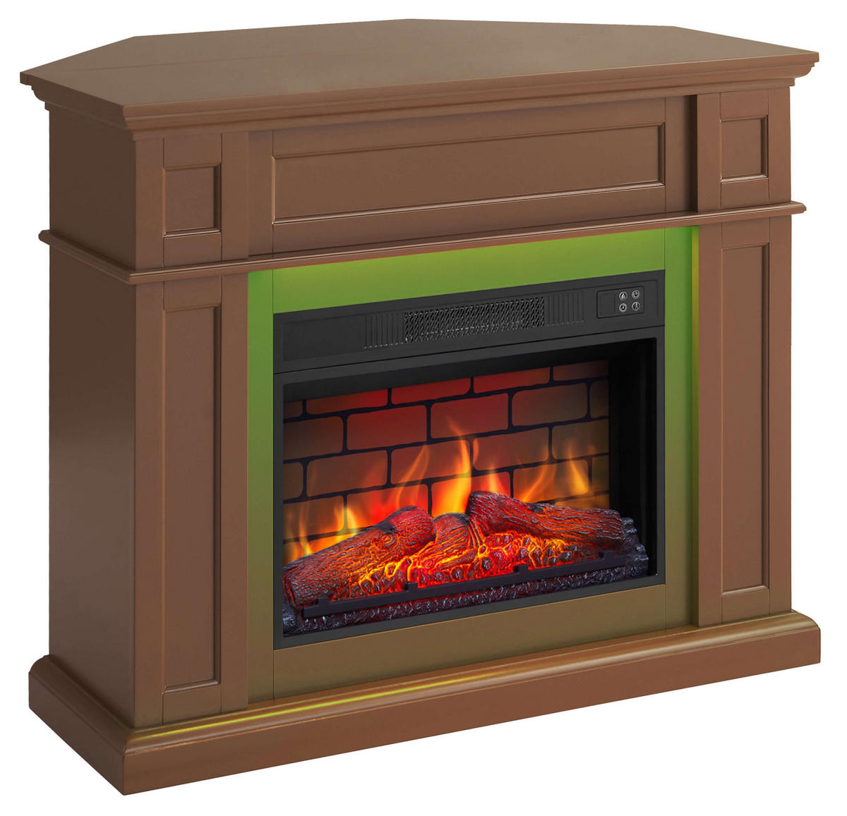 ELEKTROKAMIN Linz AF23BS braun, universal 2in1, mit LED-Beleuchtung - Braun, Glas/Holzwerkstoff (104/87/64cm) - ArtiFlame