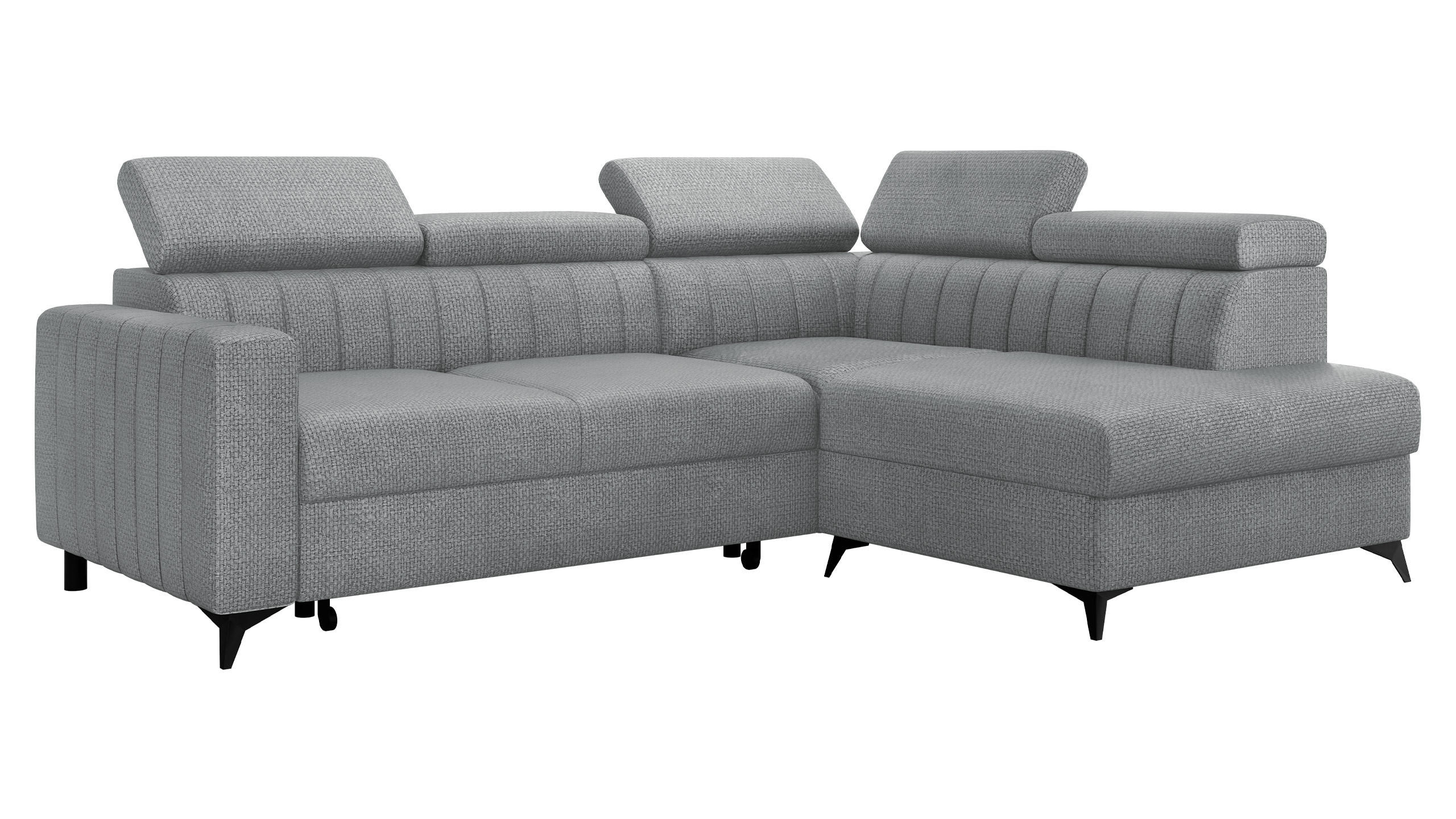ECKSOFA Milano 2RRLXP, Seite: Rechts 2R+R+LXP - Dunkelgrau, Holz/Textil (249/195cm) - MIRJAN24