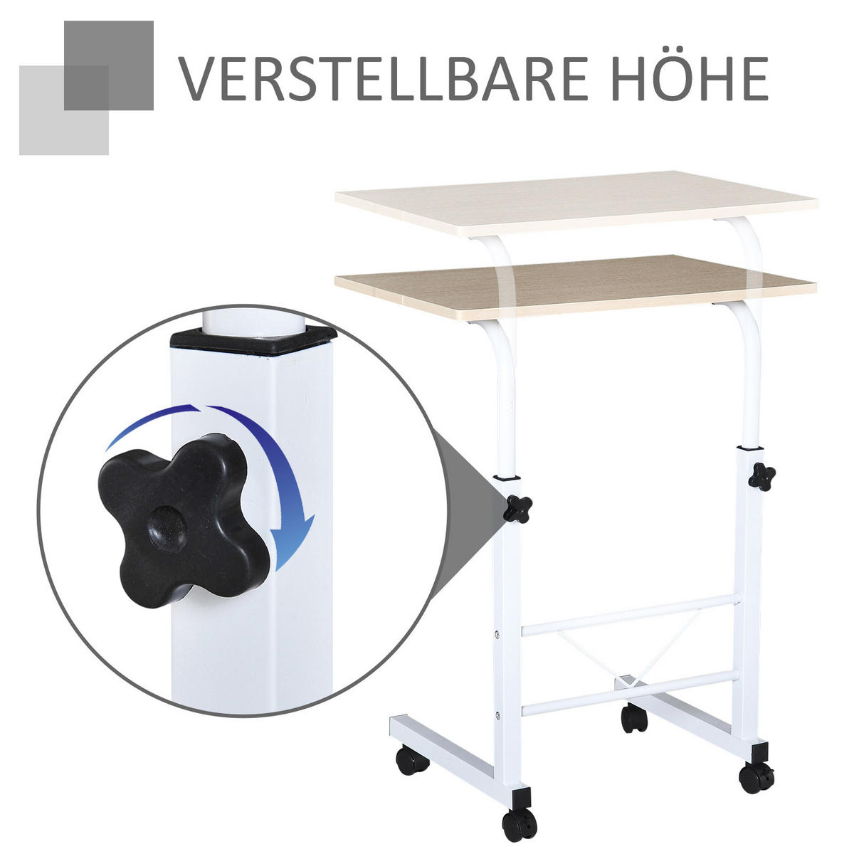 BEISTELLTISCH Natur - Hellbraun, Holz/Metall (40/60/78cm) - Jamb